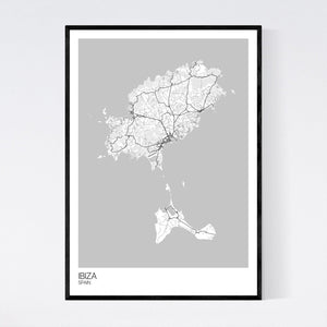 Ibiza Island Map Print