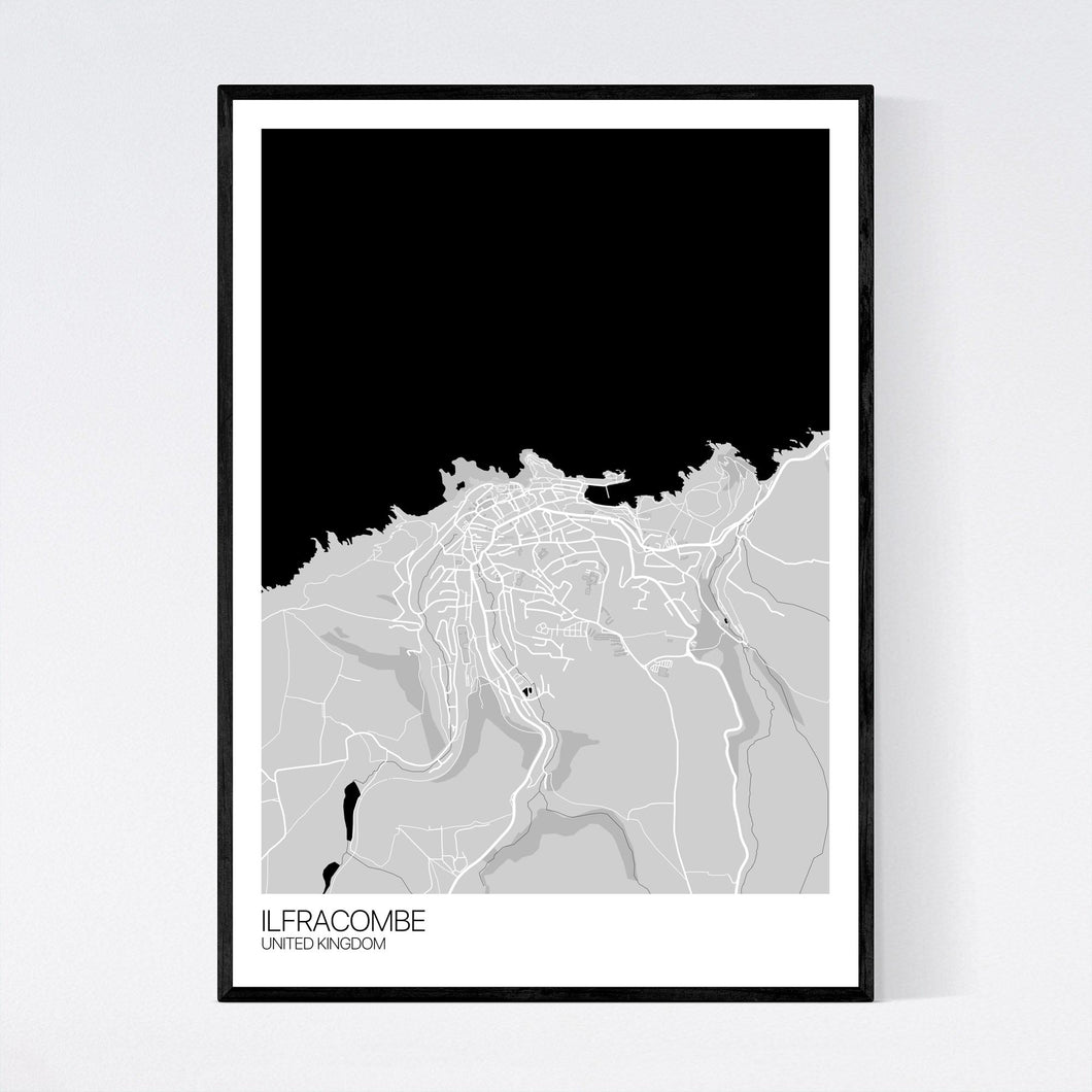 Ilfracombe Town Map Print