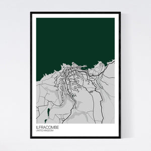 Ilfracombe Town Map Print