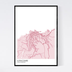 Ilfracombe Town Map Print