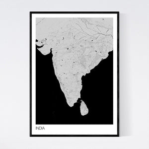 India Country Map Print