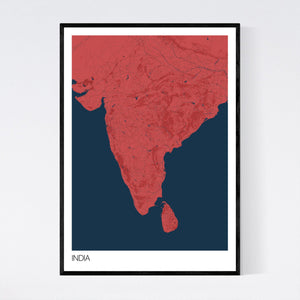 India Country Map Print