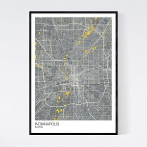 Indianapolis City Map Print