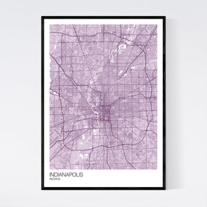 Indianapolis City Map Print