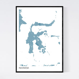 Indonesia Country Map Print
