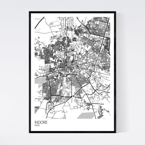 Indore City Map Print