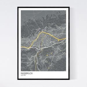 Map of Innsbruck, Austria