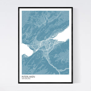 Interlaken Town Map Print