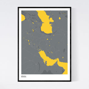 Iran Country Map Print