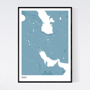 Iran Country Map Print