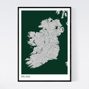 Ireland Country Map Print