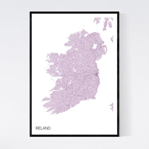 Ireland Country Map Print