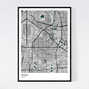Irving City Map Print