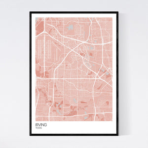 Irving City Map Print