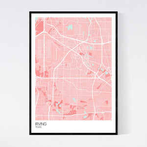 Irving City Map Print