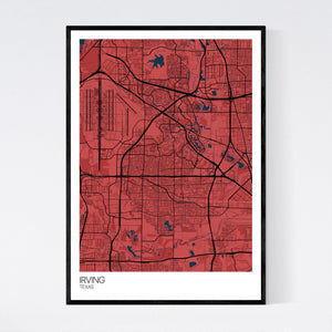 Irving City Map Print