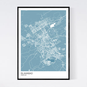 Islamabad City Map Print