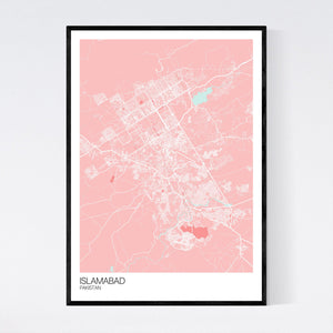 Islamabad City Map Print