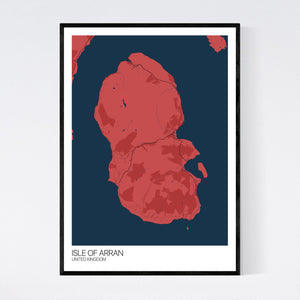 Isle of Arran Island Map Print