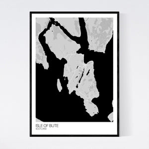 Isle of Bute Island Map Print