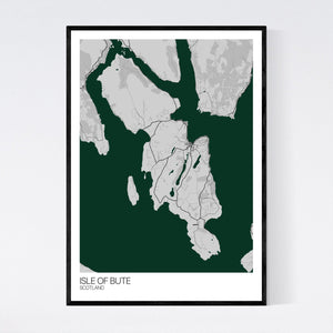Isle of Bute Island Map Print