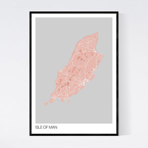 Isle of Man Island Map Print