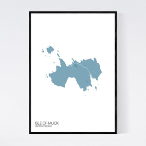 Isle of Muck Island Map Print