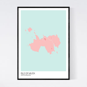 Isle of Muck Island Map Print