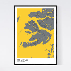 Isle of Mull Island Map Print