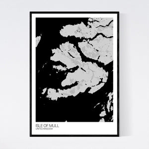 Isle of Mull Island Map Print