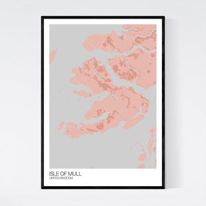 Isle of Mull Island Map Print