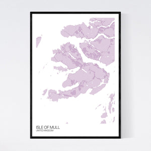 Isle of Mull Island Map Print