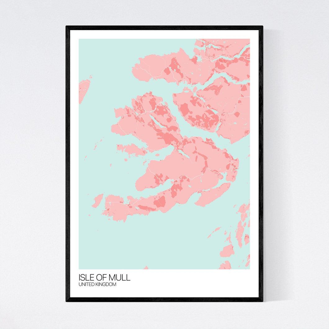 Isle of Mull Island Map Print