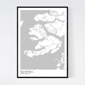 Isle of Mull Island Map Print