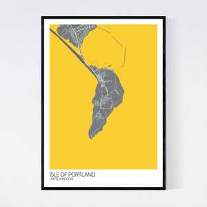 Isle of Portland Island Map Print