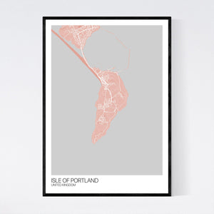 Isle of Portland Island Map Print