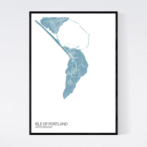 Isle of Portland Island Map Print