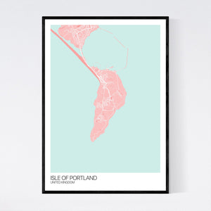 Isle of Portland Island Map Print