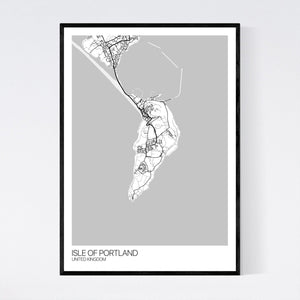 Isle of Portland Island Map Print