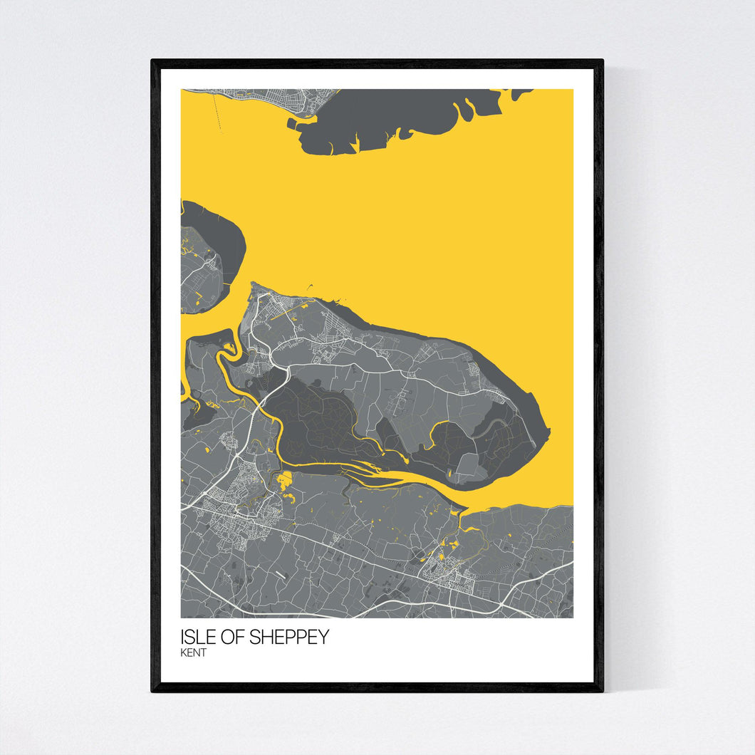 Isle of Sheppey Island Map Print