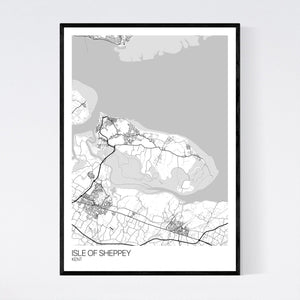 Isle of Sheppey Island Map Print