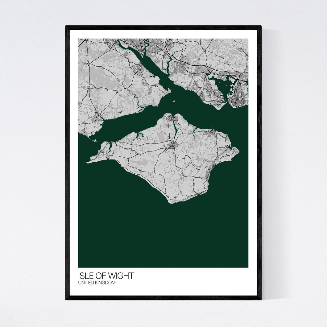 Isle of Wight Island Map Print