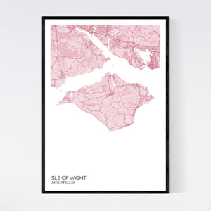 Isle of Wight Island Map Print