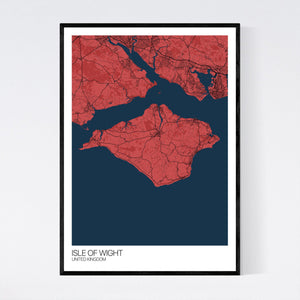 Isle of Wight Island Map Print