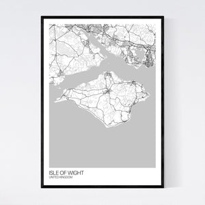 Isle of Wight Island Map Print