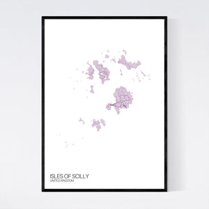 Isles of Scilly Island Map Print