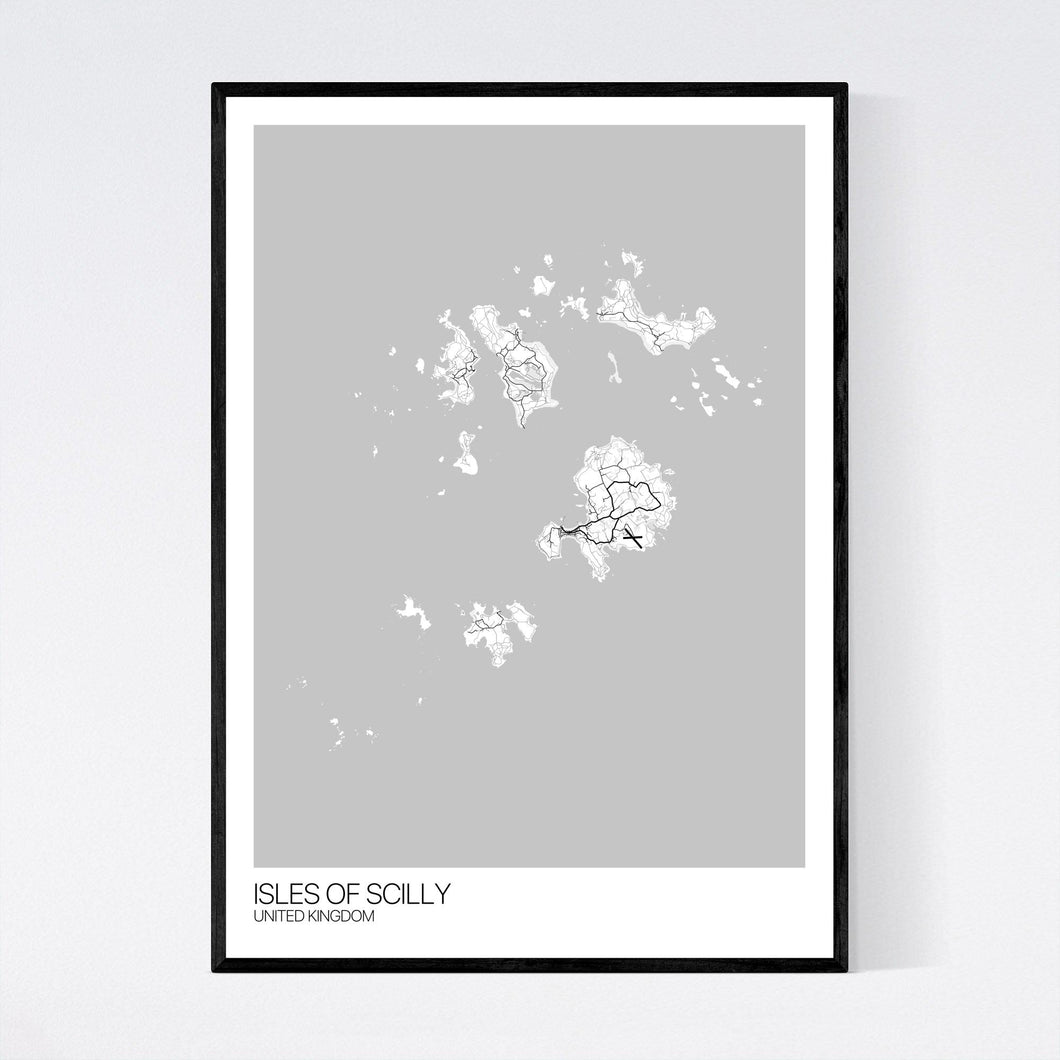 Isles of Scilly Island Map Print
