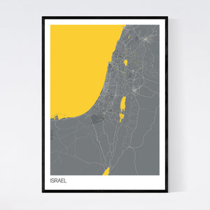Israel Country Map Print