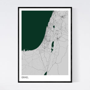 Israel Country Map Print