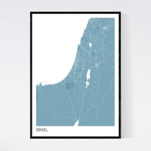 Israel Country Map Print